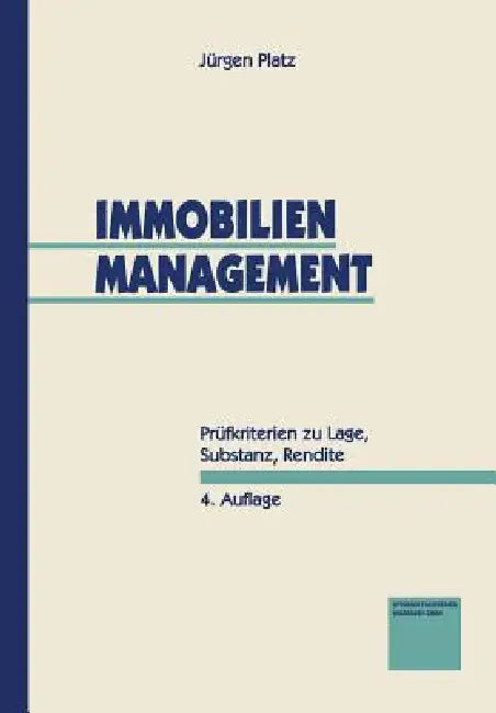 Buy Immobilien-Management (English, Jürgen Platz) — BookShops.in