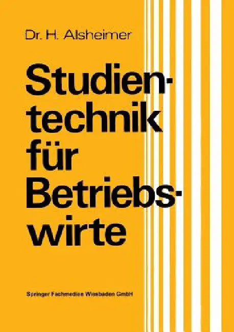 Buy Studientechnik Für Betriebswirte (English, Herbert Alsheimer) — BookShops.in