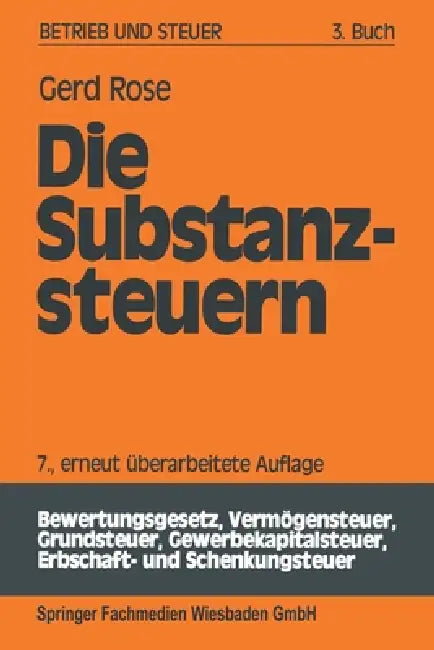 Buy Die Substanzsteuern (English, Gerd Rose) — BookShops.in