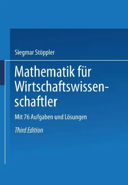 Buy Mathematik Für Wirtschaftswissenschaftler (English, Siegmar Stöppler) — BookShops.in