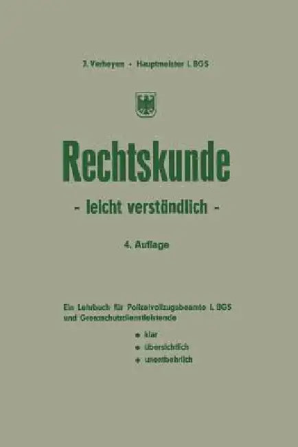 Buy Rechtskunde -- Leicht Verständlich (English, Josef Verheyen) — BookShops.in