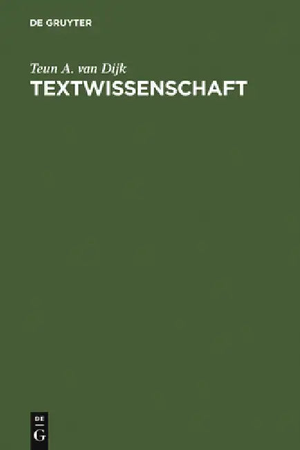 Buy Textwissenschaft (English, Teun a. Van Dijk | Christoph Sauer) — BookShops.in