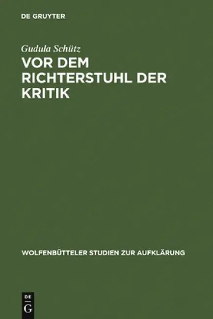 Buy VOR Dem Richterstuhl Der Kritik (English, Gudula Schutz) β BookShops.in