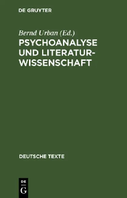 Buy Psychoanalyse und Literaturwissenschaft (English, Bernd Urban) — BookShops.in