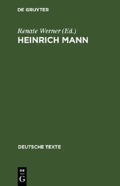Buy Heinrich Mann (English, Renate Werner) — BookShops.in