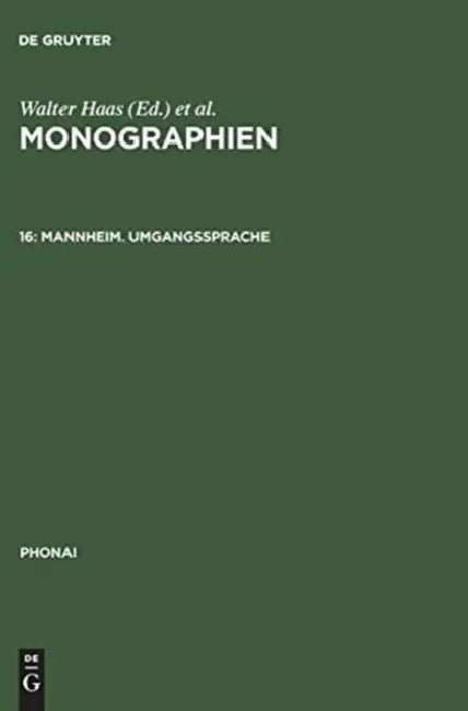 Buy Monographien, 16, Mannheim. Umgangssprache (English, Dieter Karch) — BookShops.in