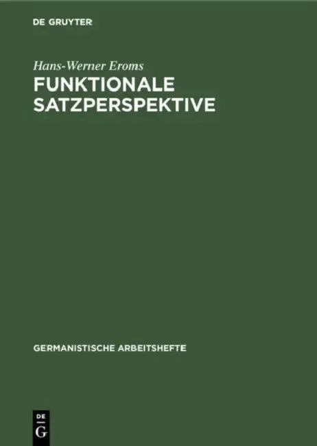 Buy Funktionale Satzperspektive (English, Hans-Werner Eroms) — BookShops.in