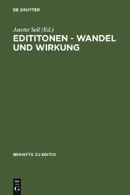 Buy Edititonen - Wandel und Wirkung (English, Anette Sell) — BookShops.in