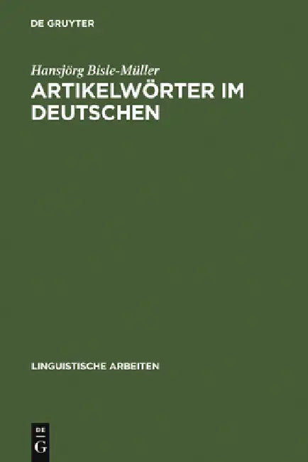 Buy Artikelwörter im Deutschen (English, Hansjörg Bisle-Müller) — BookShops.in