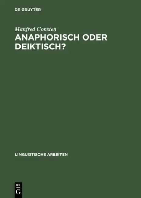 Buy Anaphorisch oder deiktisch? (English, Manfred Consten) β BookShops.in