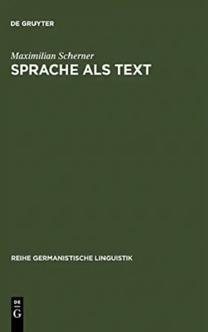 Buy Sprache als Text (English, Maximilian Scherner) — BookShops.in