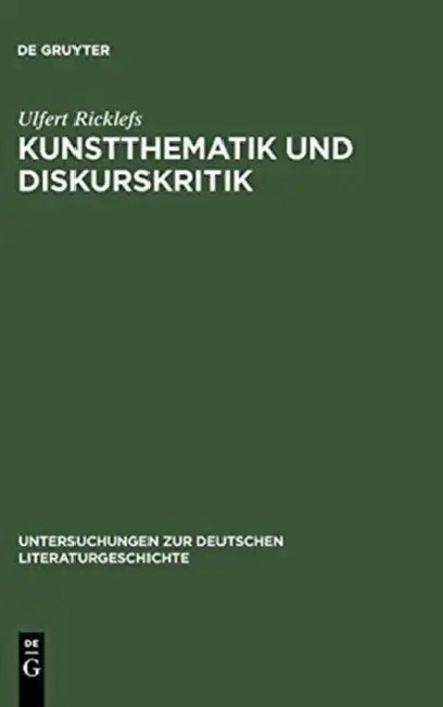 Buy Kunstthematik Und Diskurskritik (English, Ulfert Ricklefs) — BookShops.in