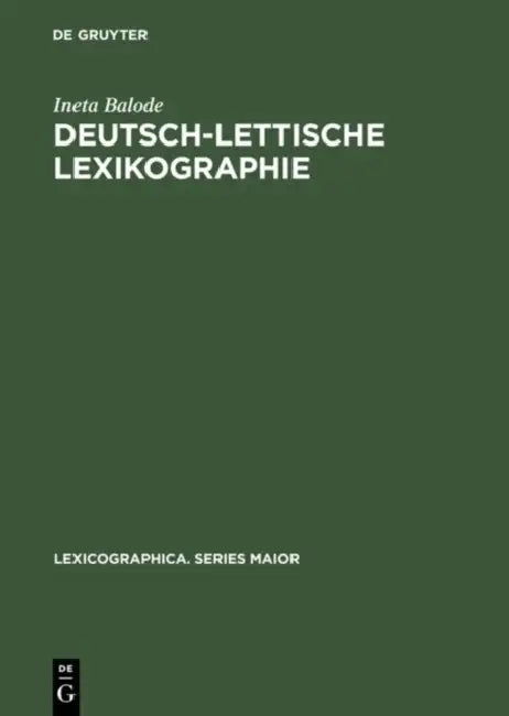 Buy Deutsch-Lettische Lexikographie (English, Ineta Balode) — BookShops.in