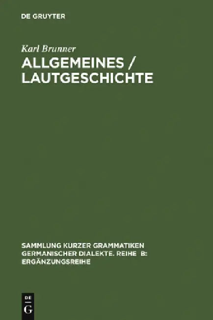 Buy Allgemeines / Lautgeschichte (English, Karl Brunner) — BookShops.in