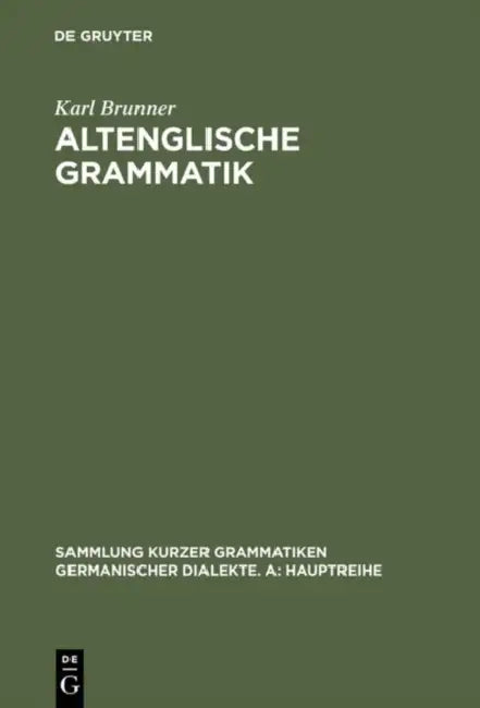 Buy Altenglische Grammatik (English, Karl Brunner) — BookShops.in