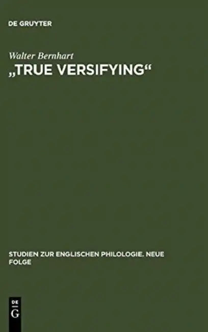 Buy "True Versifying" (English, Walter Bernhart) — BookShops.in
