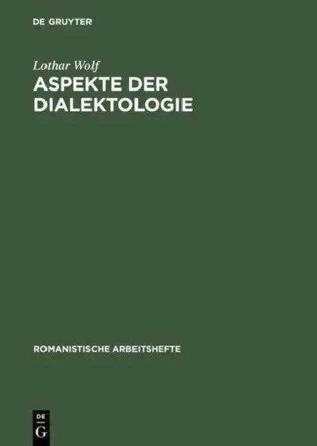 Buy Aspekte der Dialektologie (English, Lothar Wolf) — BookShops.in