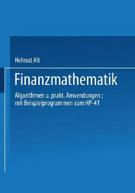 Buy Finanzmathematik (English, Alt Helmut) — BookShops.in