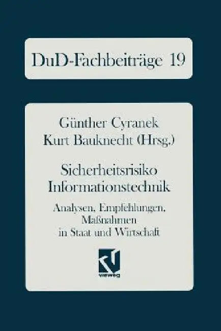 Buy Sicherheitsrisiko Informationstechnik (English, Günther Cyranek | Kurt Bauknecht) — BookShops.in