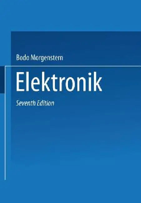 Buy Elektronik 1 (English, Bodo Morgenstern) — BookShops.in