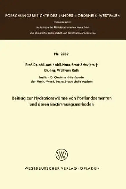 Buy Beitrag Zur Hydrationswärme Von Portlandzementen Und Deren Bestimmungsmethoden (English, Hans-Ernst Schwiete) — BookShops.in