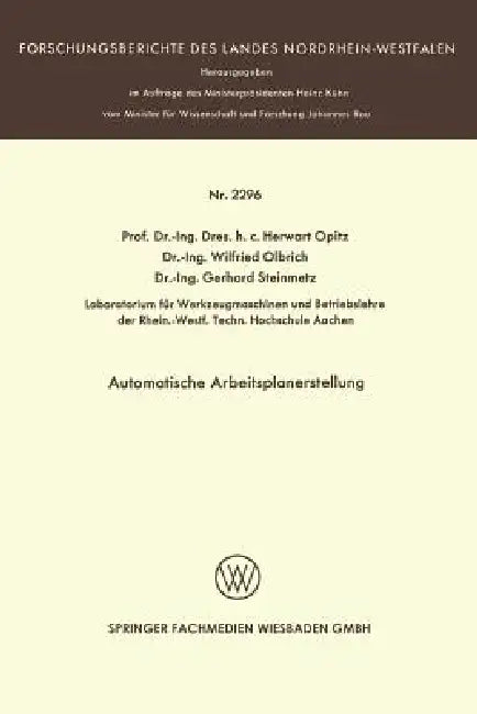 Buy Automatische Arbeitsplanerstellung (English, Herwart Opitz) — BookShops.in
