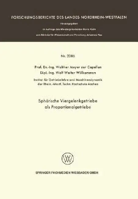 Buy Sphärische Viergelenkgetriebe ALS Proportionalgetriebe (English, Walther Meyer | Wolf Walter Willkommen) — BookShops.in