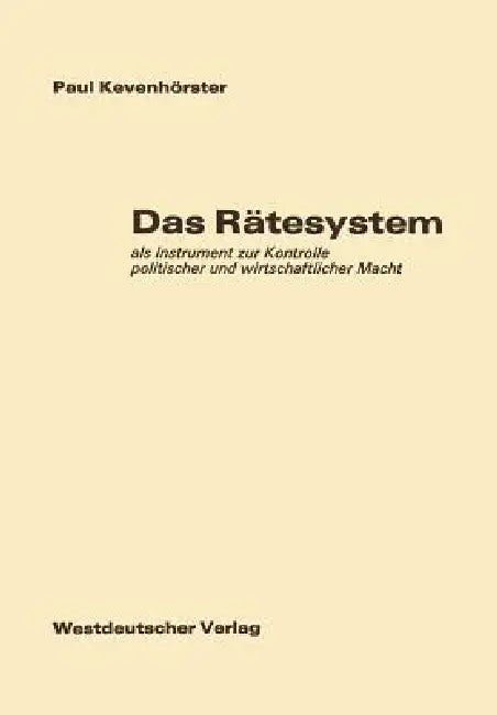 Buy Das Rätesystem (English, Paul Kevenhörster) — BookShops.in