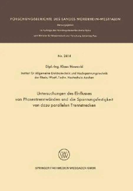 Buy Untersuchungen Des Einflusses Von Phasentrennwänden Und Die Spannungsfestigkeit Von Dazu Parallelen (English, Klaus Nowacki) — BookShops.in