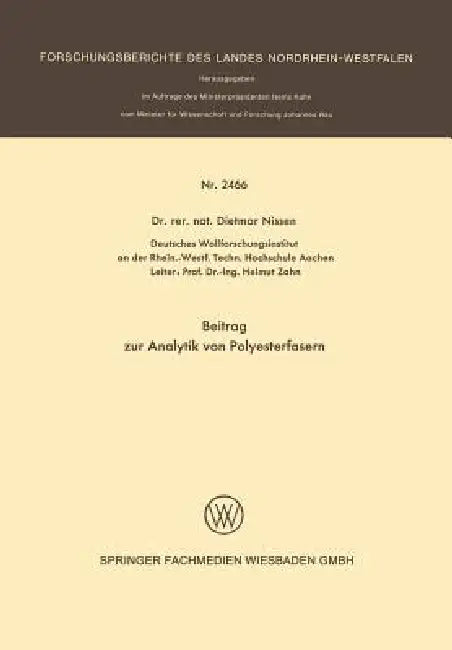 Buy Beitrag Zur Analytik Von Polyesterfasern (English, Dietmar Nissen) — BookShops.in