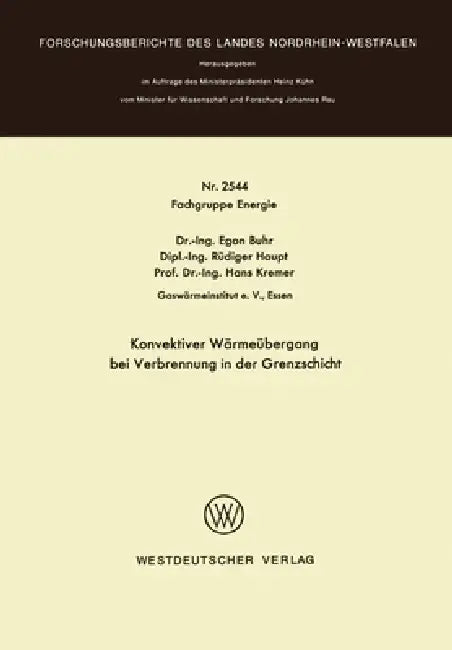 Buy Konvektiver Wärmeübergang Bei Verbrennung in Der Grenzschicht (English, Egon Buhr) — BookShops.in