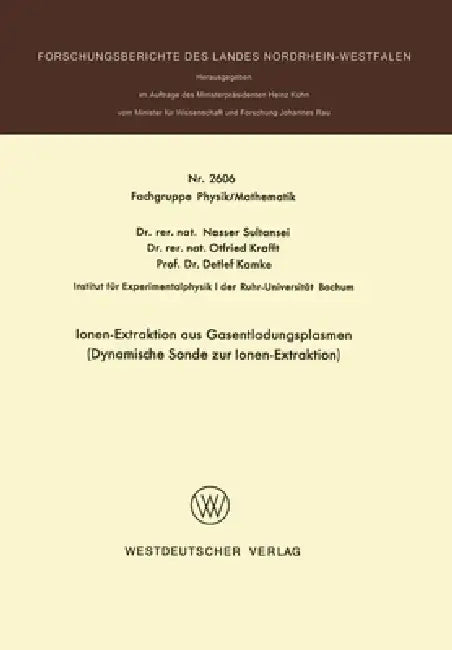 Buy Ionen-Extraktion aus Gasentladungsplasmen (English, Nasser Sultansei) — BookShops.in