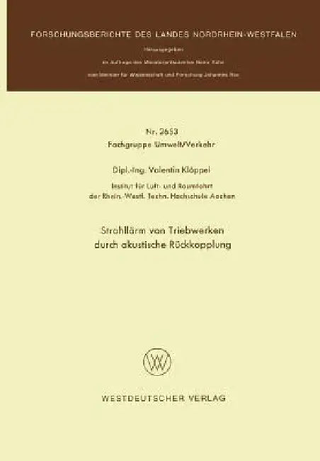 Buy Strahllärm Von Triebwerken Durch Akustische Rückkopplung (English, Valentin Klöppel) — BookShops.in
