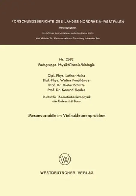 Buy Mesonvariable im Vielnukleonenproblem (English, Lothar Heins) — BookShops.in