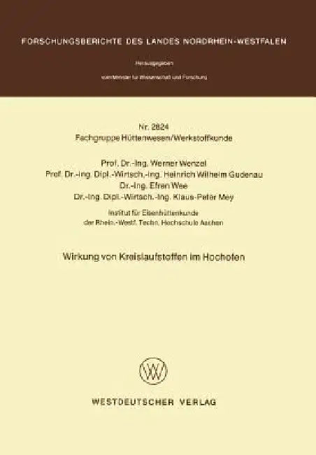 Buy Wirkung Von Kreislaufstoffen Im Hochofen (English, Werner Wenzel) — BookShops.in