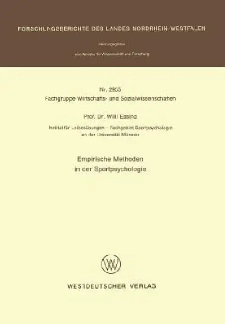 Buy Empirische Methoden in Der Sportpsychologie (English, Willi Essing) — BookShops.in