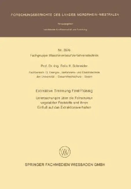 Buy Extraktive Trennung Fest/Flüssig (English, Felix H. Schneider) — BookShops.in