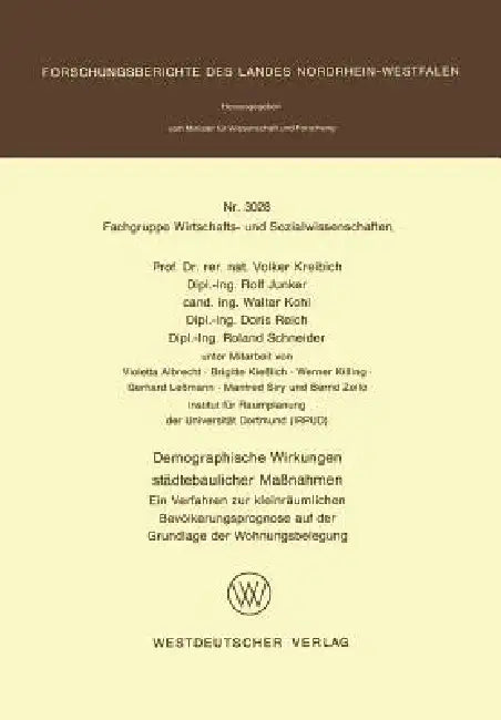 Buy Demographische Wirkungen Städtebaulicher Maßnahmen (English, Volker Kreibich) — BookShops.in