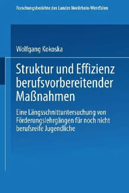 Buy Struktur Und Effizienz Berufsvorbereitender Maßnahmen (English, Wolfgang Kokoska) — BookShops.in