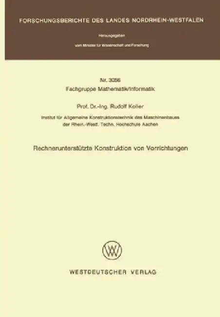 Buy Rechnerunterstützte Konstruktion von Vorrichtungen (English, Rudolf Koller) — BookShops.in