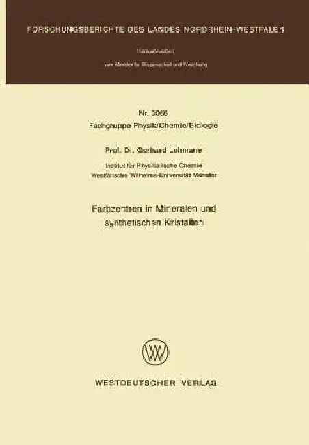 Buy Farbzentren in Mineralen Und Synthetischen Kristallen (English, Gerhard Lehmann) — BookShops.in
