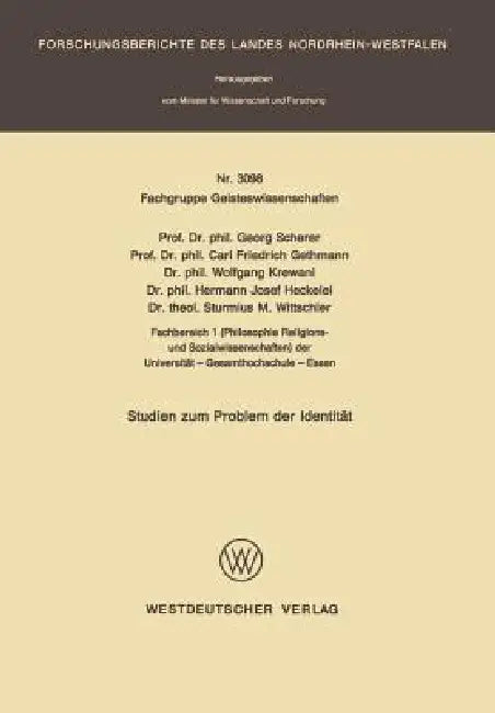 Buy Studien Zum Problem Der Identität (English, Georg Scherer) — BookShops.in
