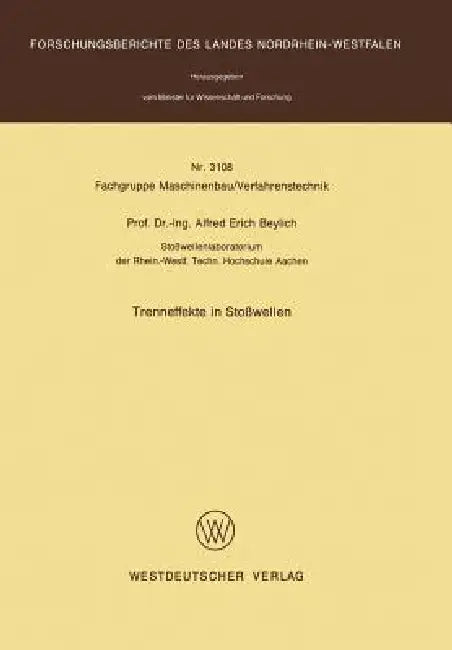 Buy Trenneffekte in Stoßwellen (English, Alfred E. Beylich) — BookShops.in