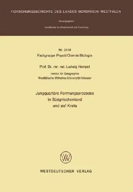 Buy Jungquartäre Formungsprozesse in Südgriechenland Und Auf Kreta (English, Ludwig Hempel) — BookShops.in