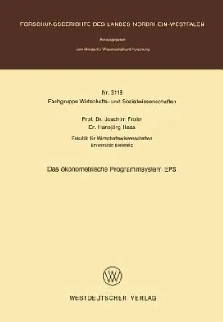 Buy Das Ökonometrische Programmsystem EPS (English, Joachim Frohn) — BookShops.in