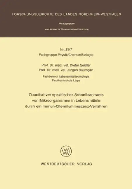 Buy Quantitativer spezifischer Schnellnachweis von Mikroorganismen in Lebensmitteln durch ein Immun-Chem (English, Dieter Seidler) — BookShops.in