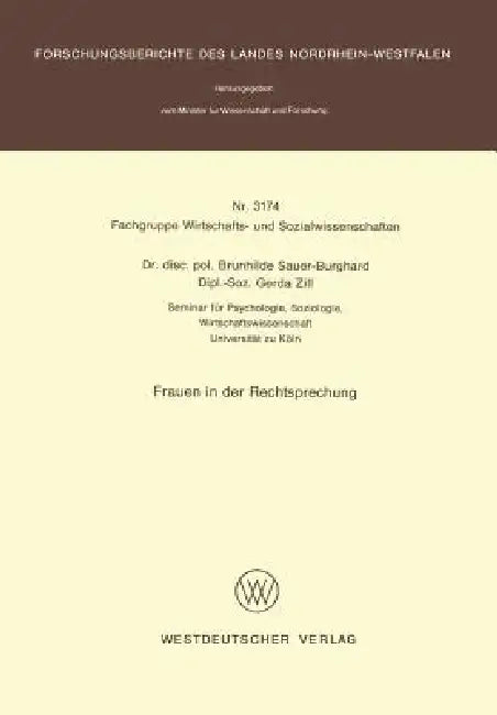 Buy Frauen in Der Rechtsprechung (English, Brunhilde Sauer-Burghard) — BookShops.in