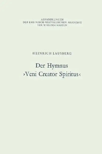 Buy Der Hymnus >Veni Creator Spiritus (English, Heinrich Lausberg) — BookShops.in