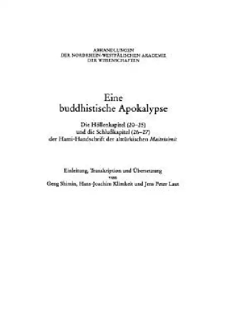 Buy Eine Buddhistische Apokalypse (English, Shimin Geng) — BookShops.in