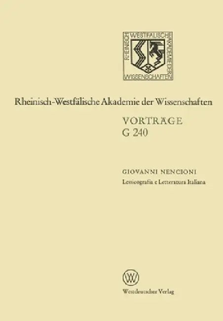 Buy Lessicografia e Letteratura Italiana (English, Giovanni Nencioni) — BookShops.in